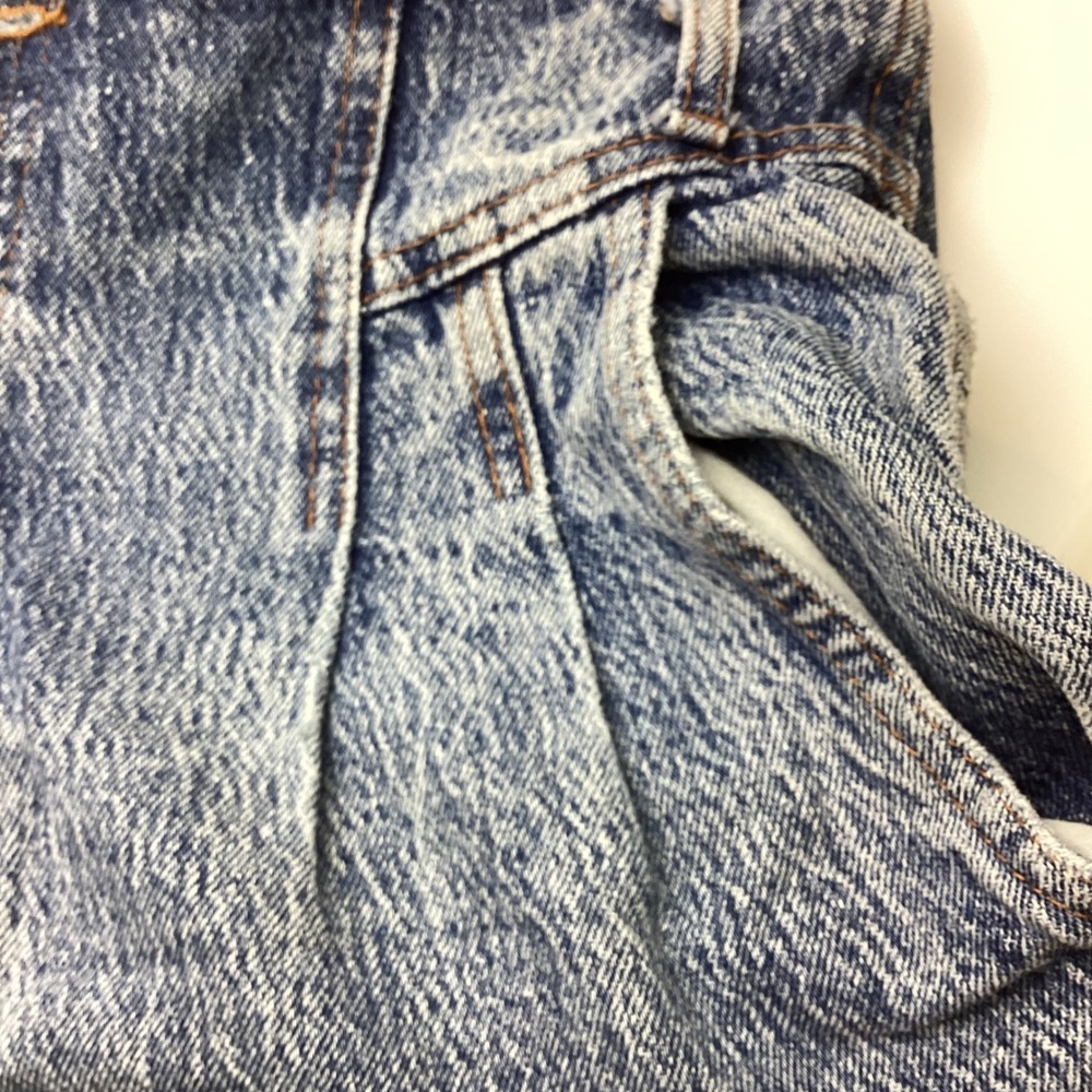 Vintage Chic High Waisted Acid Wash Pleated Jeans Made USA Blue Size 16 Petite - Picture 8 of 12